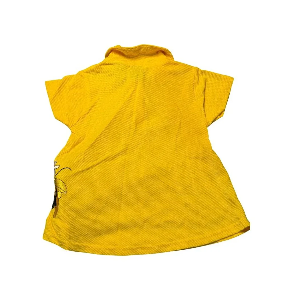 VTG Mickey & Co Girls 3T Polo Shirt Yellow Floral Shorts Set Matching Casualwear